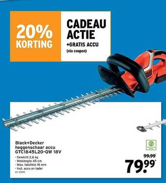 GAMMA Black Decker Heggenschaar Accu aanbieding