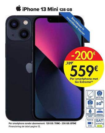 Carrefour Iphone 13 Mini 128 Gb aanbieding