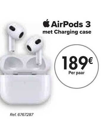 Carrefour Airpods 3 Met Charging Case aanbieding