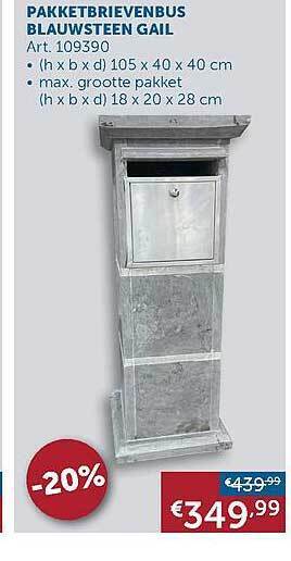 Zelfbouwmarkt Pakketbrievenbus Blauwsteen Gail aanbieding