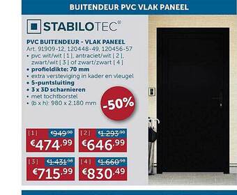 Pvc Buitendeur - Vlak Paneel