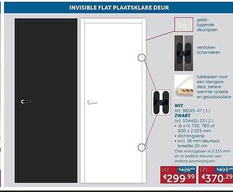 Zelfbouwmarkt Invisible Flat Plaatsklare Deur aanbieding