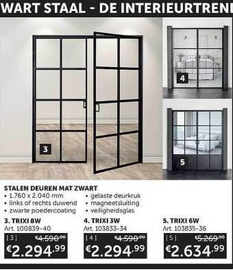 Zelfbouwmarkt Stalen Deuren Mat Zwart aanbieding