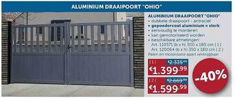 Zelfbouwmarkt Aluminium Draaipoort Ohio aanbieding