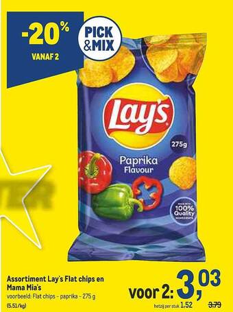 Makro Assortiment Lay's Flat Chips En Mama Mia's aanbieding