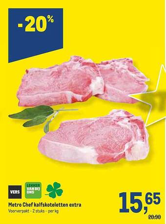 Makro Metro Chef Kalfskoteletten Extra aanbieding