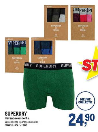 Makro Superdry Herenboxershorts aanbieding