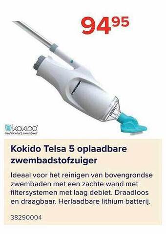 Kokido Telsa 5 Oplaadbare Zwembadstofzuiger