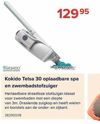 Euroshop Kokido Telsa 30 Oplaadbare Spa En Zwembadstofzuiger aanbieding