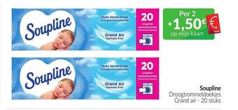 Intermarché Soupline Droogtrommeldoekjes Grand Air - 20 Stuks aanbieding