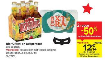Carrefour Bier Cristal En Desperados aanbieding