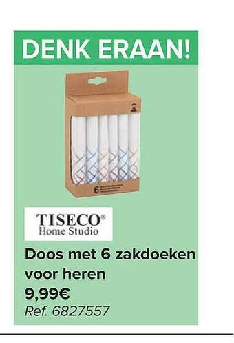 Carrefour Doos Met 6 Zakdoeken Voor Heren aanbieding