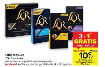Carrefour Koffiecapsules L'or Espresso aanbieding