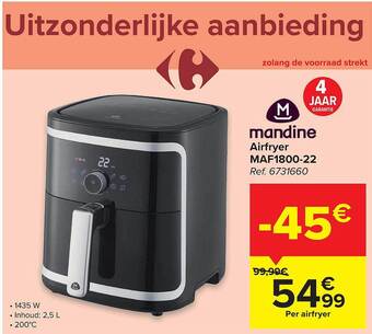 Carrefour Mandine Airfryer aanbieding