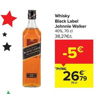 Carrefour Whisky Black Label Johnnie Walker aanbieding