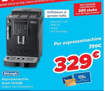 Carrefour Delonghi Espressomachine aanbieding