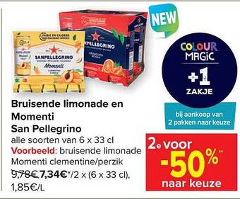 Carrefour Bruisende Limonade En Momenti San Pellegrino aanbieding