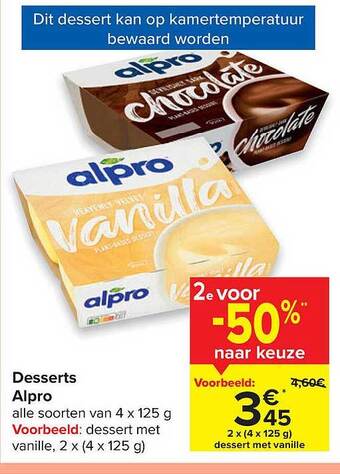 Carrefour Desserts Alpro aanbieding