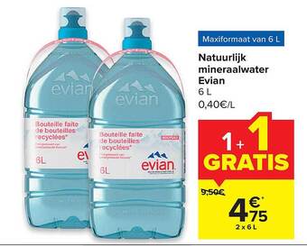 Carrefour Natuurlijk Mineraalwater Evian aanbieding