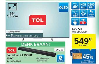 Carrefour Tcl Qledtv, Tcl Soundbar aanbieding