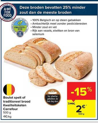 Carrefour Boulot Spelt Of Traditioneel Brood aanbieding