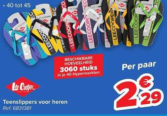 Carrefour Teenslippers Voor Heren aanbieding