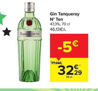 Carrefour Gin Tanqueray N° Ten aanbieding