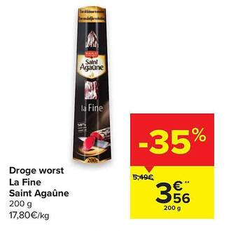 Carrefour Droge Worst La Fine Saint Agaûne aanbieding
