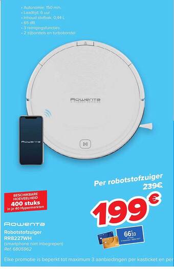 Carrefour Rowenta Robotstofzuiger aanbieding