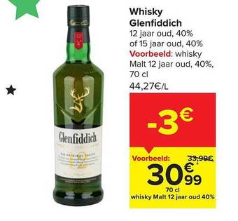 Carrefour Whisky Glenfiddich aanbieding