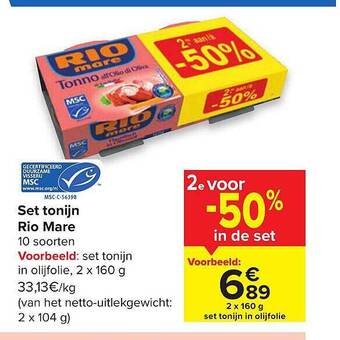Carrefour Set Tonijn Rio Mare aanbieding