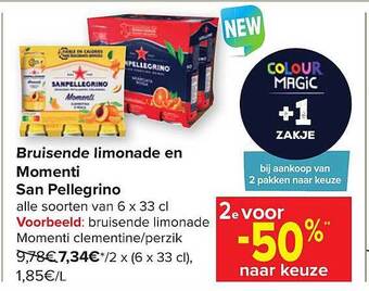 Carrefour Bruisende Limonade En Momenti San Pellegrino aanbieding