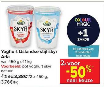 Carrefour Yoghurt Ijslandse Stijl Skyr Arla aanbieding