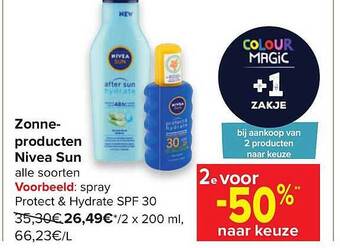 Carrefour Zonneproducten Nivea Sun aanbieding