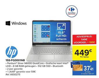 Carrefour Hp Laptop aanbieding