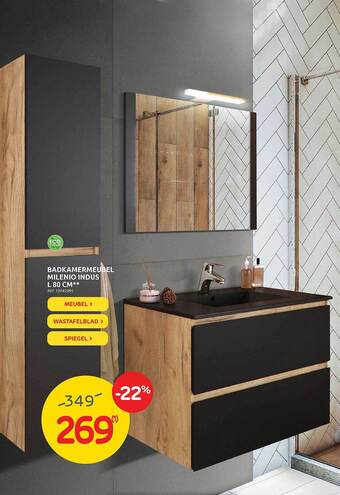 Brico Badkamermeubel Milenio Indus L 80 Cm aanbieding