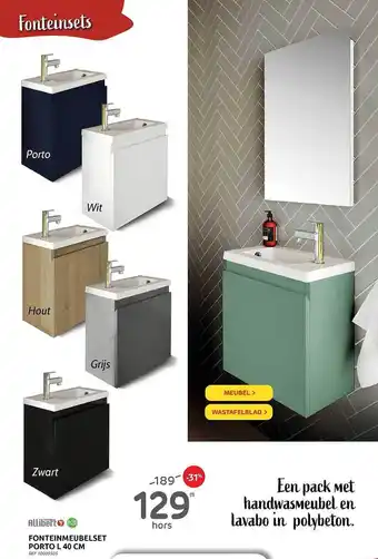 Brico Fonteinmeubelset Porto L 40 Cm Allibert aanbieding
