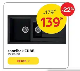 Brico Spoelbak Cube aanbieding