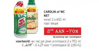 Spar Colruyt Carolin Of Wc Net Gel Javel aanbieding