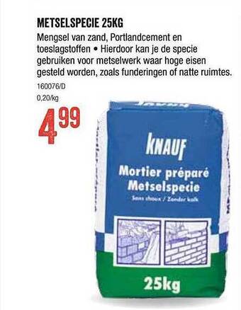 HandyHome Knauf Metselspecie 25kg aanbieding