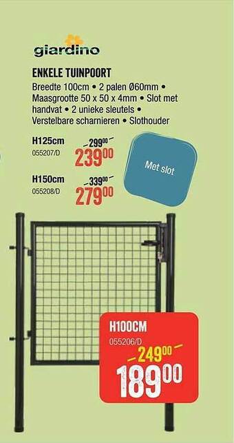 HandyHome Giardino Enkele Tuinpoort aanbieding