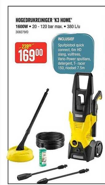 HandyHome Hogedrukreiniger K3 Home aanbieding