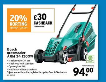 GAMMA Bosch Grasmaaier aanbieding