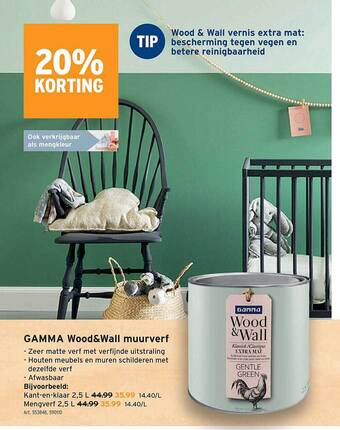 GAMMA Gamma Wood&wall Muurverf aanbieding