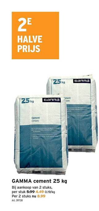 GAMMA Gamma Cement 25 Kg aanbieding