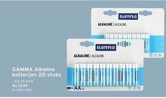 GAMMA Gamma Alkaline Batterijen 20 Stuks aanbieding