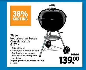 GAMMA Weber Houtskoolbarbecue Classic Kettle aanbieding