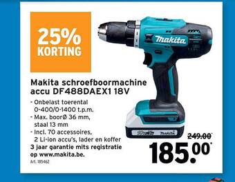 GAMMA Makita Schroefboormachine Accu aanbieding