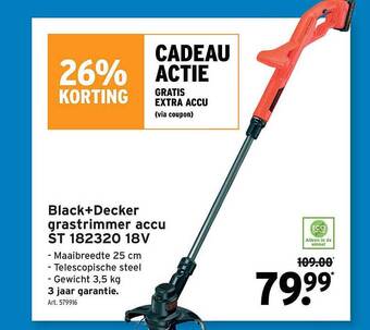 GAMMA Black+decker Grastrimmer Accu aanbieding