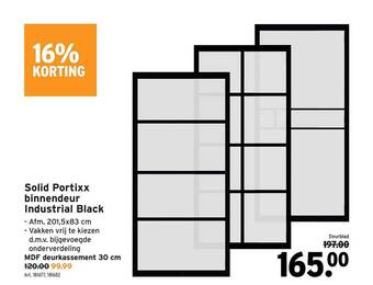 GAMMA Solid Portixx Binnendeur Industrial Black aanbieding